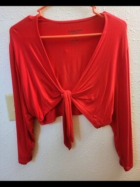 torrid Bright Pink Tie-Front Cropped Long Sleeve Shrug